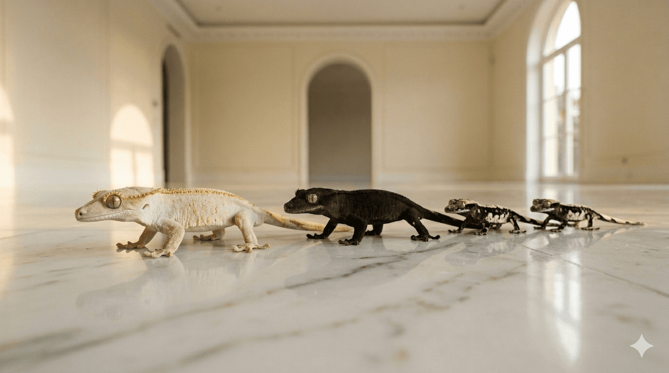 Exotic crested geckos
