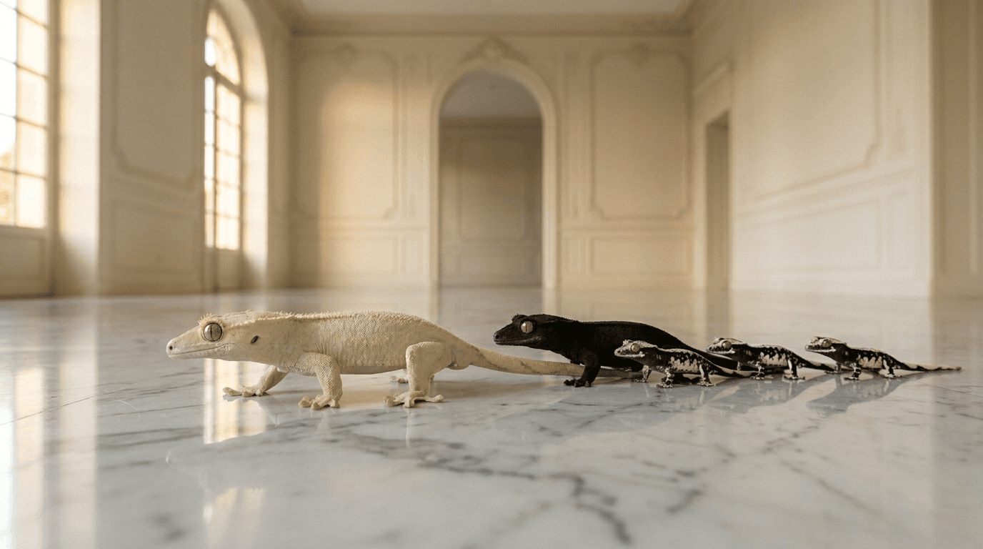 Le's Geckos — gecko family in French château